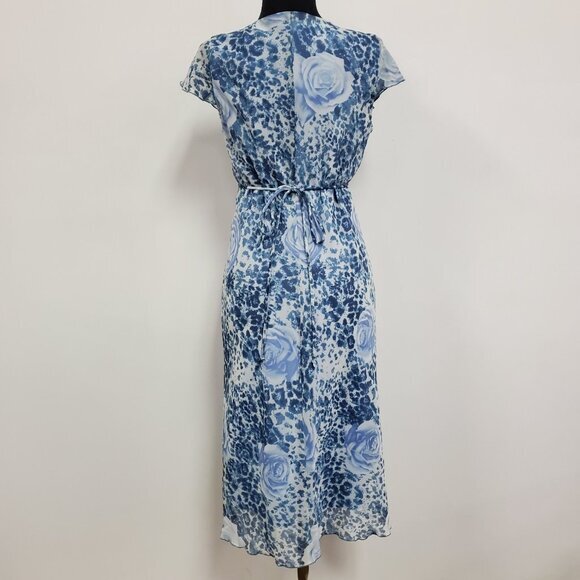 DBY Women Y2K Fairy Grunge Babydoll Midi Dress Size 8 Blue Rocker Flowy Feminine - Picture 2 of 10